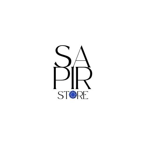 Logo of SAPIR STORE with a blue dot on a white background